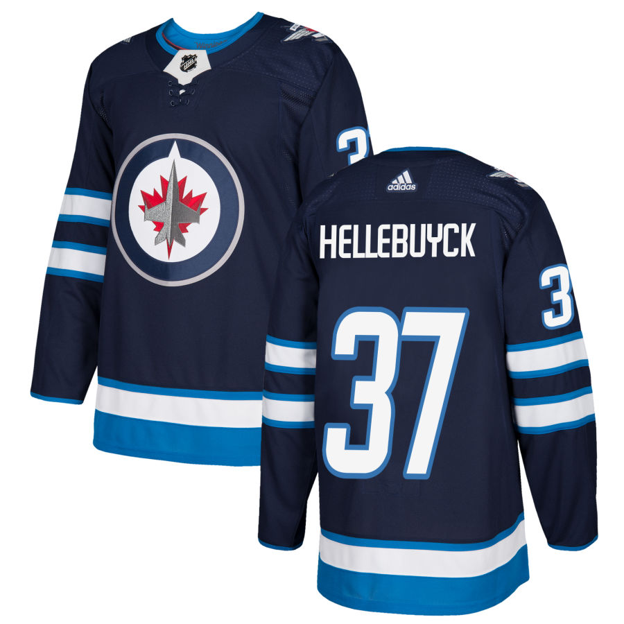 Men's Winnipeg Jets Connor Hellebuyck Navy Authentic Player Jersey