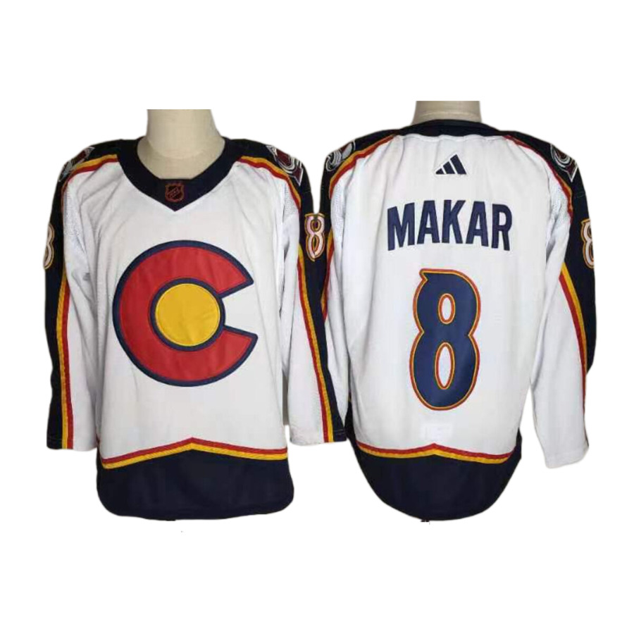 Men's Colorado Avalanche Cale Makar White Reverse Retro 2.0 Authentic Player Jersey