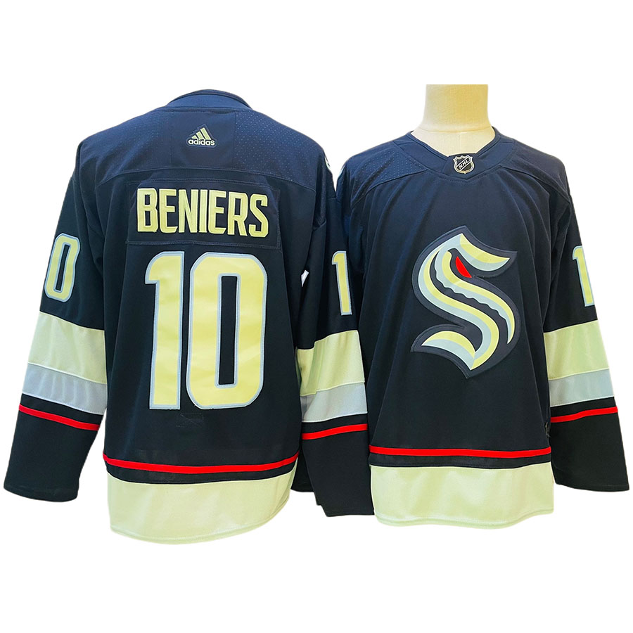 Men's Seattle Kraken Matty Beniers Navy Home Authentic Player Jersey