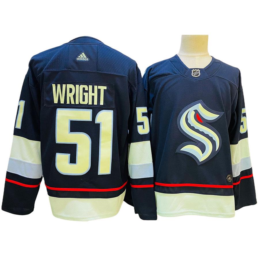 Men's Seattle Kraken Shane Wright Navy Home Authentic Player Jersey