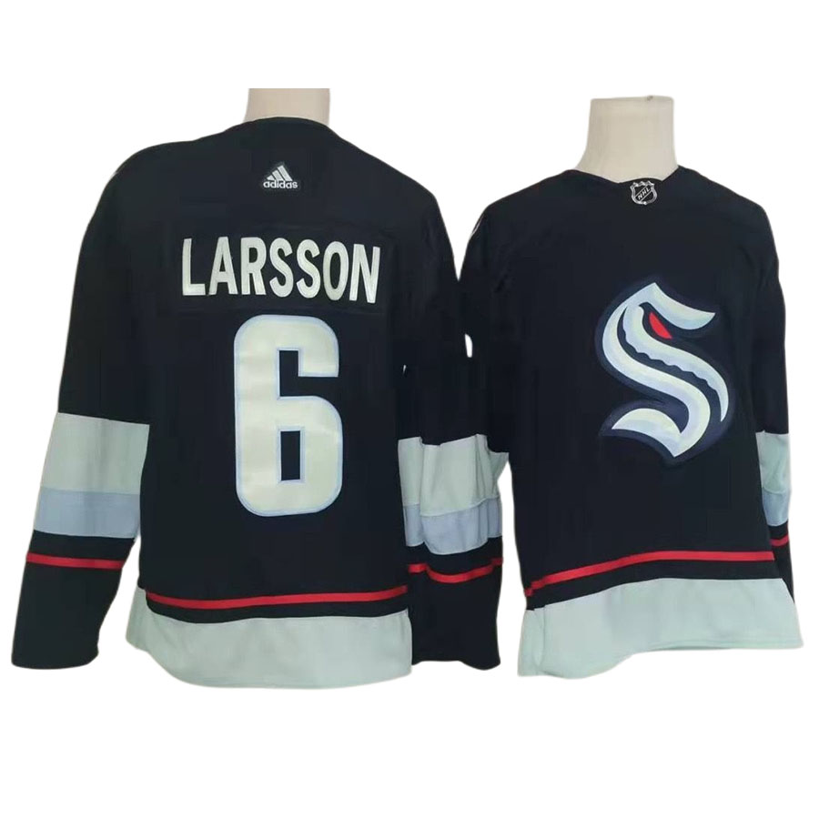 Men's Seattle Kraken Adam Larsson Navy Home Authentic Player Jersey