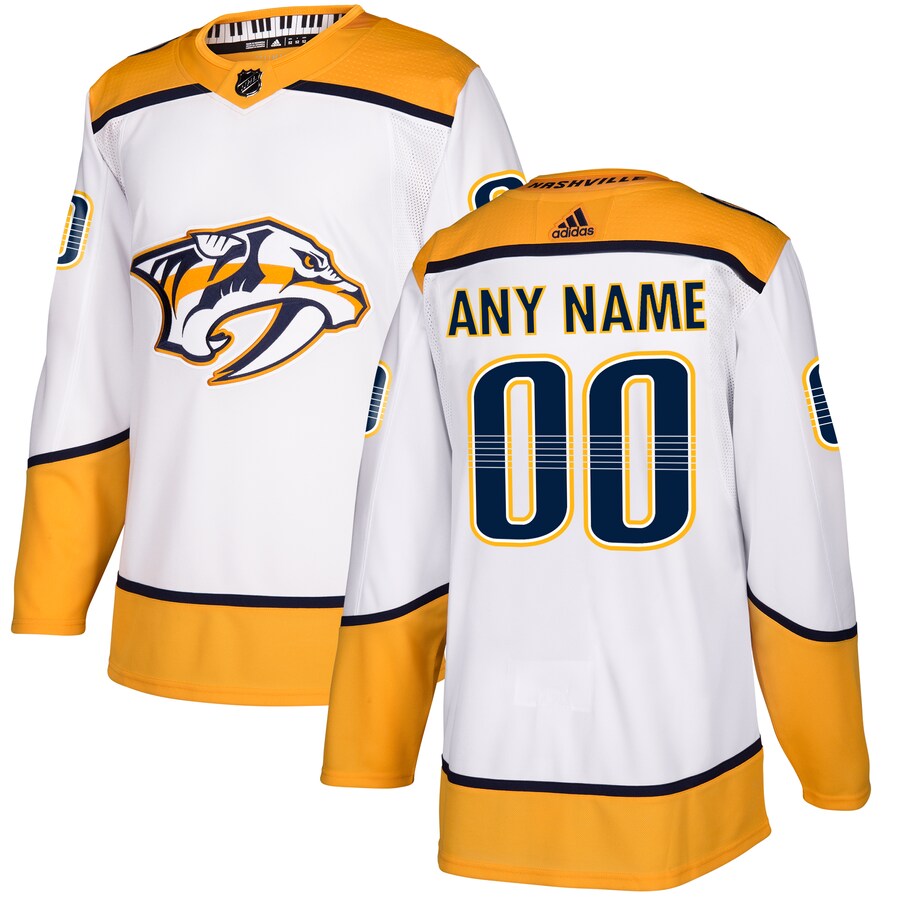 Custom Men's Nashville Predators White Authentic Player Jersey