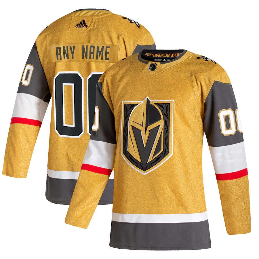 Custom Men's Vegas Golden Knights adidas Gold Alternate Authentic Jersey