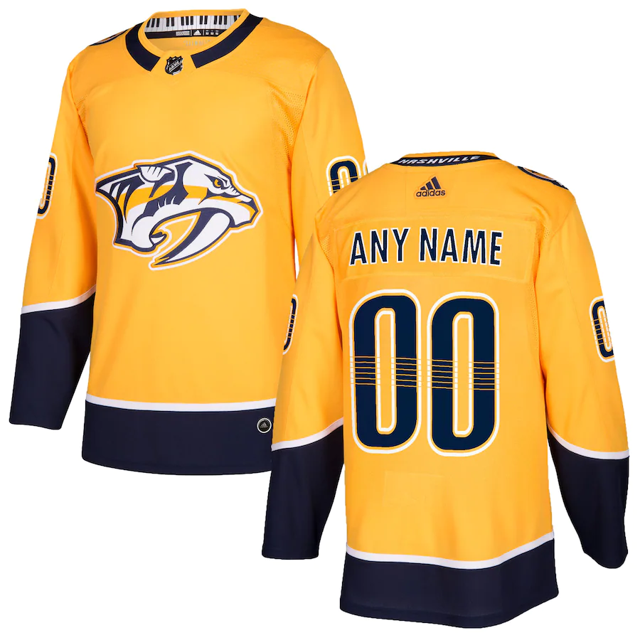Custom Men's Nashville Predators adidas Gold Authentic Player Jersey