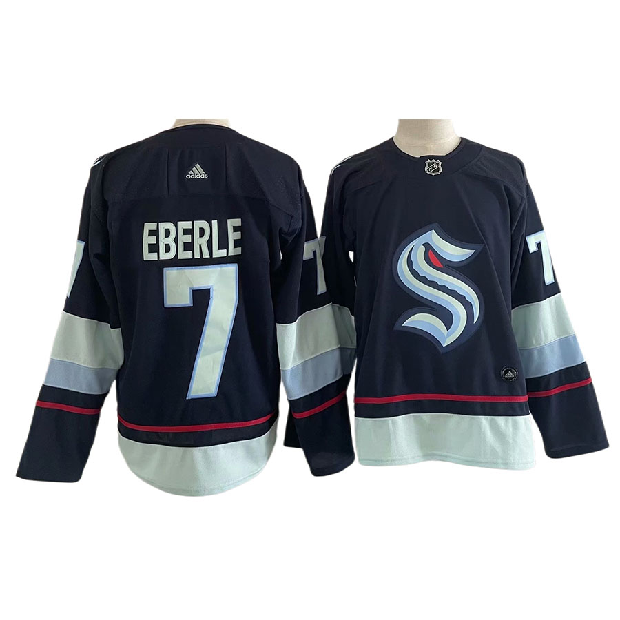 Men's Seattle Kraken Jordan Eberle Navy Home Authentic Primegreen Player Jersey