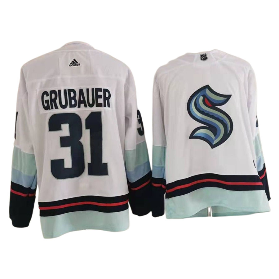 Men's Seattle Kraken Philipp Grubauer White Authentic Primegreen Player Jersey