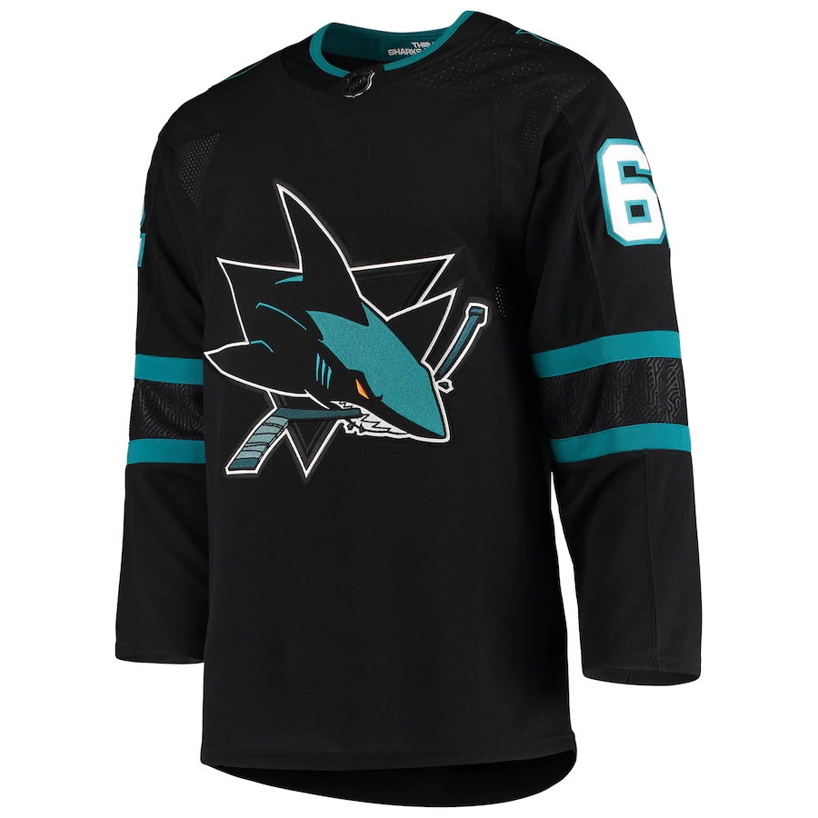 Men's San Jose Sharks Kevin Labanc adidas Black Alternate Authentic Jersey