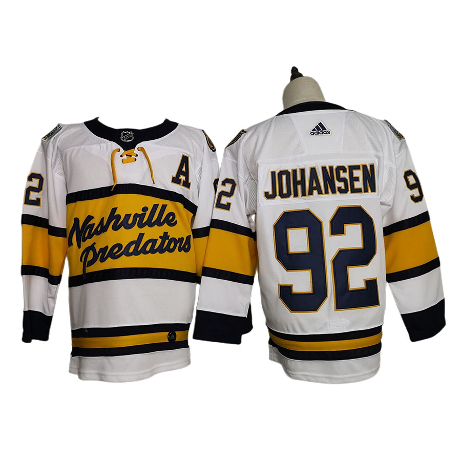 Men's Nashville Predators Ryan Johansen White Winter Classic Authentic Player Jersey