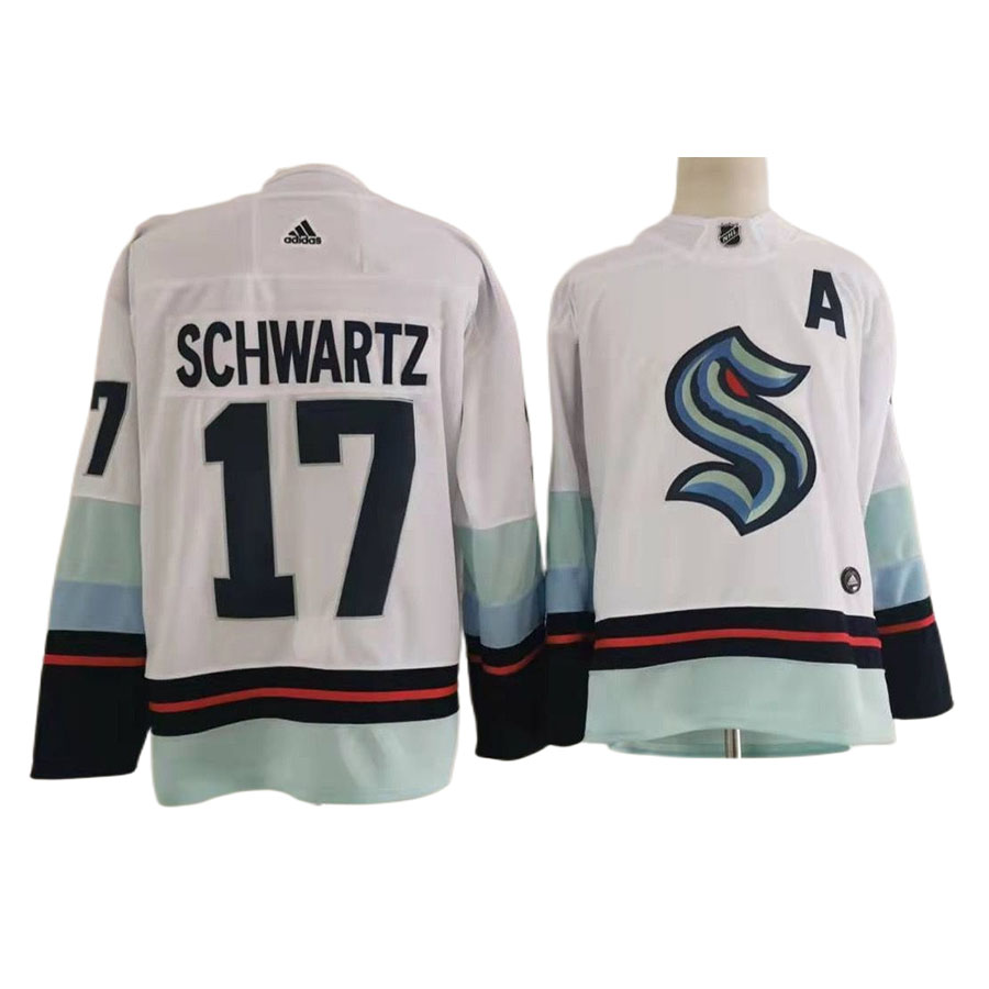 Men's Seattle Kraken Jaden Schwartz White Authentic Player Jersey
