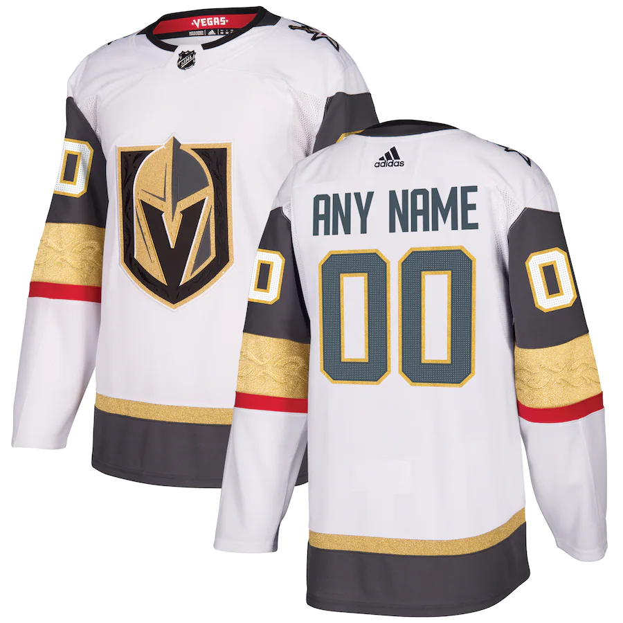 Custom Men's Vegas Golden Knights adidas White Away Authentic Jersey