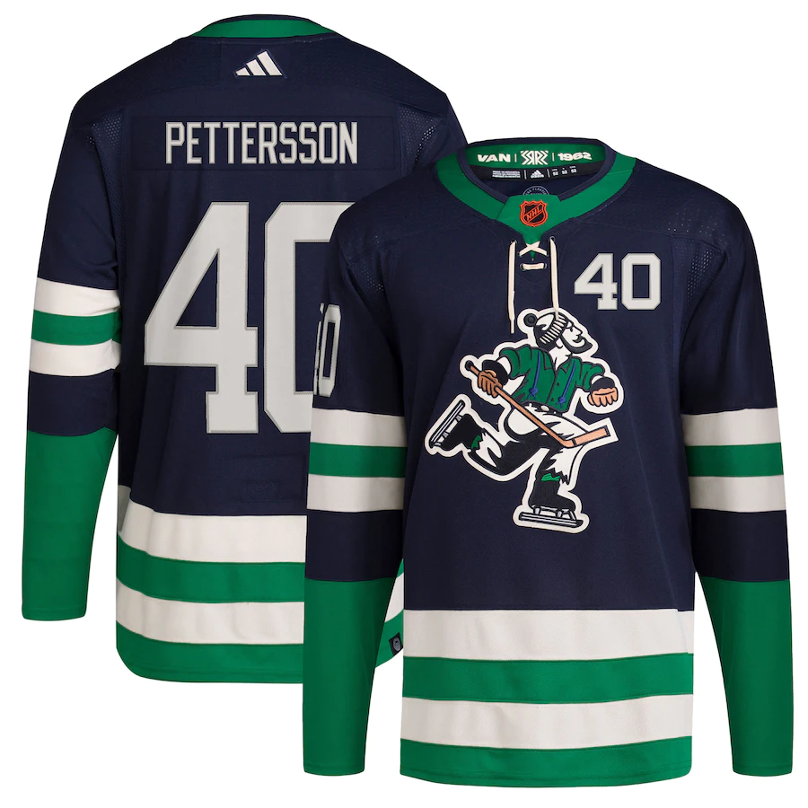 Men's Vancouver Canucks Elias Pettersson Navy Reverse Retro 2.0 Authentic Player Jersey