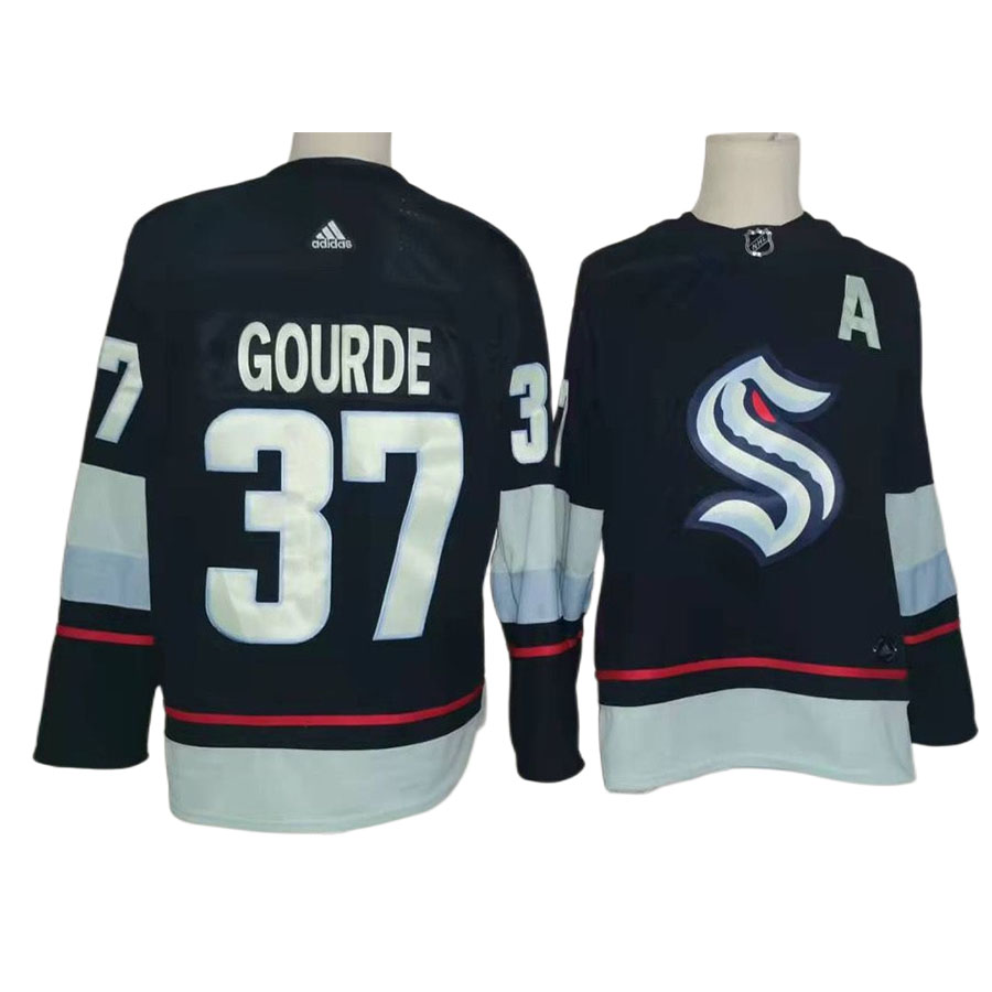 Men's Seattle Kraken Yanni Gourde Navy Home Authentic Player Jersey