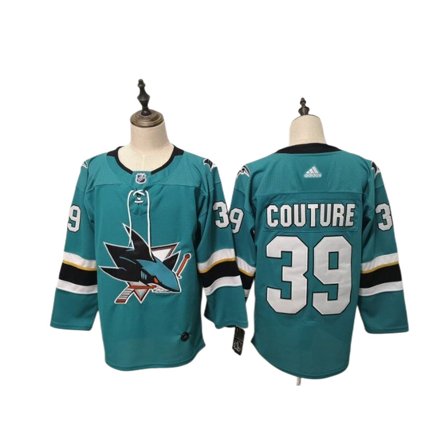 Men's San Jose Sharks Logan Couture adidas Teal Home Authentic Player Jersey