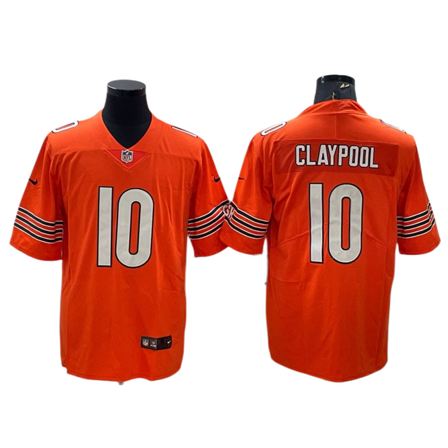 Men's Chicago Bears Chase Claypool Orange Vapor Limited Jersey