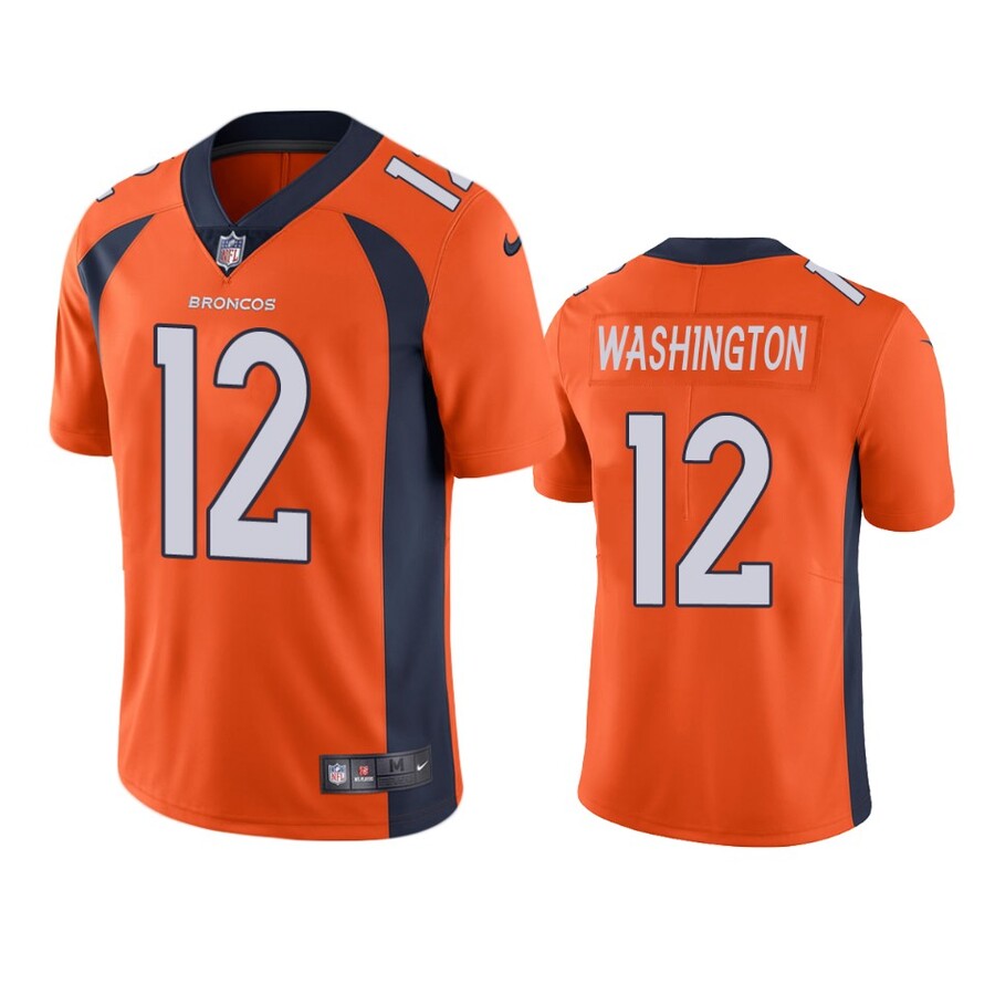 Men's Denver Broncos Montrell Washington Orange Vapor Limited Jersey