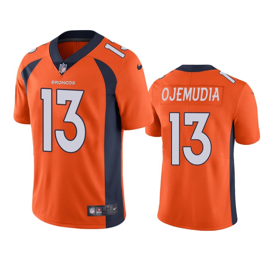 Men's Denver Broncos Michael Ojemudia Orange Vapor Limited Jersey