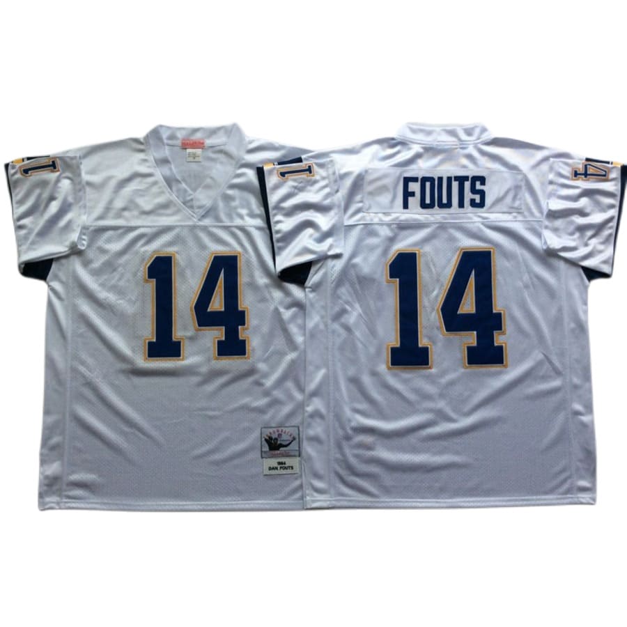 Men's Los Angeles Chargers Dan Fouts Mitchell & Ness White Throwback Jersey