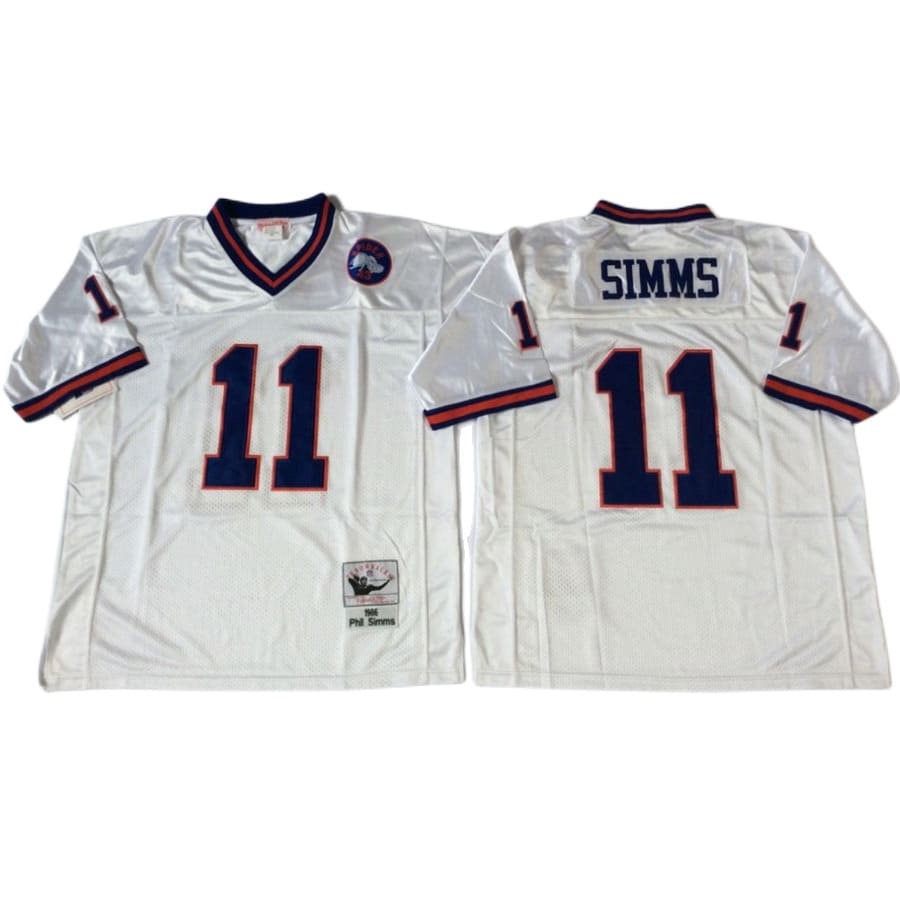 Men's New York Giants Phil Simms Mitchell & Ness White Throwback Jersey