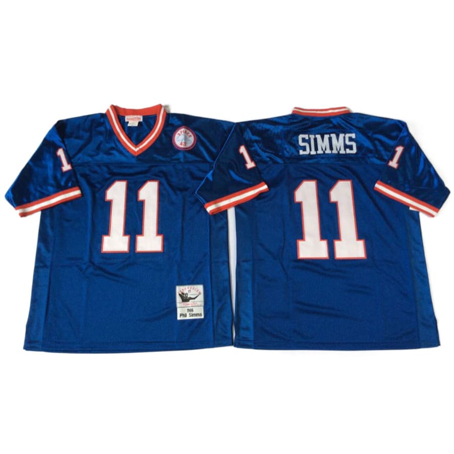 Men's New York Giants Phil Simms Mitchell & Ness Royal Throwback Jersey