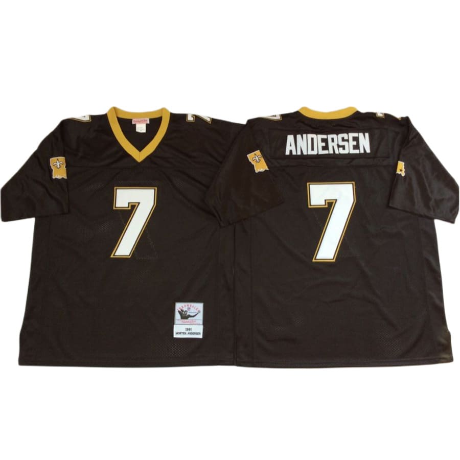 Men's New Orleans Saints Morten Andersen Mitchell & Ness Black Throwback Jersey