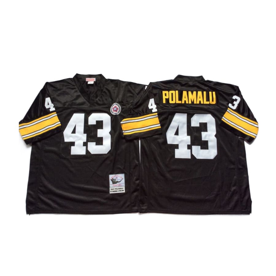 Men's Pittsburgh Steelers Troy Polamalu Mitchell & Ness Black Jersey