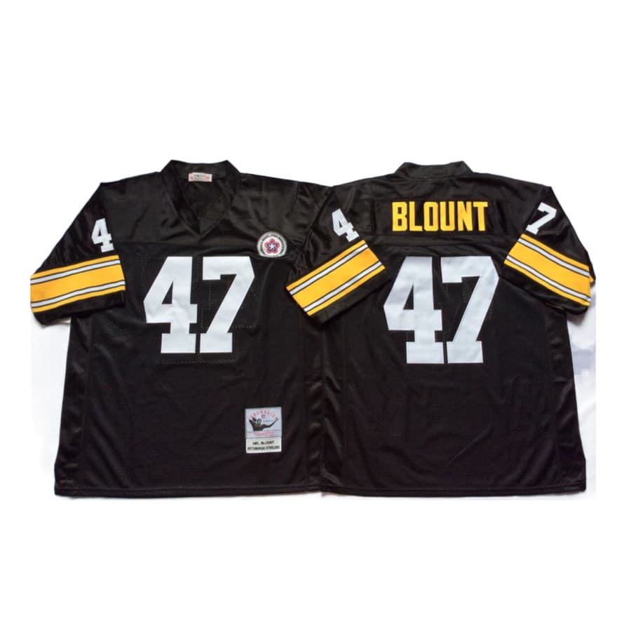 Men's Pittsburgh Steelers Mel Blount Mitchell & Ness Black 1975 Jersey