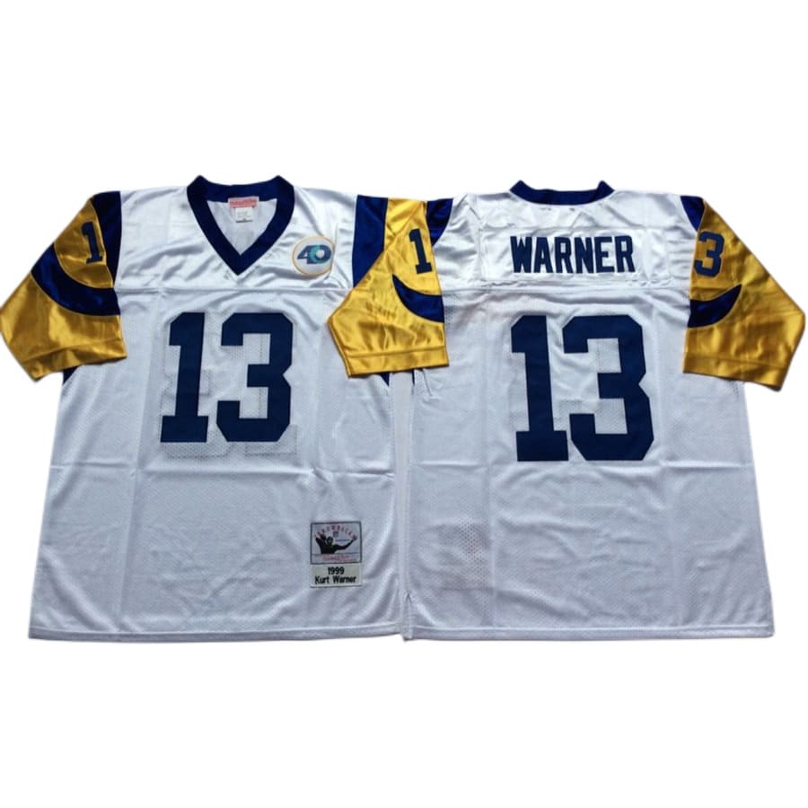 Men's St. Louis Rams Kurt Warner Mitchell & Ness 1999 White