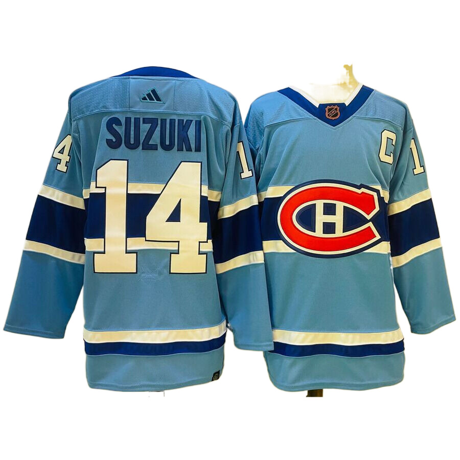 Men's Montreal Canadiens Nick Suzuki Light Blue Special Edition 2.0 Premier Jersey