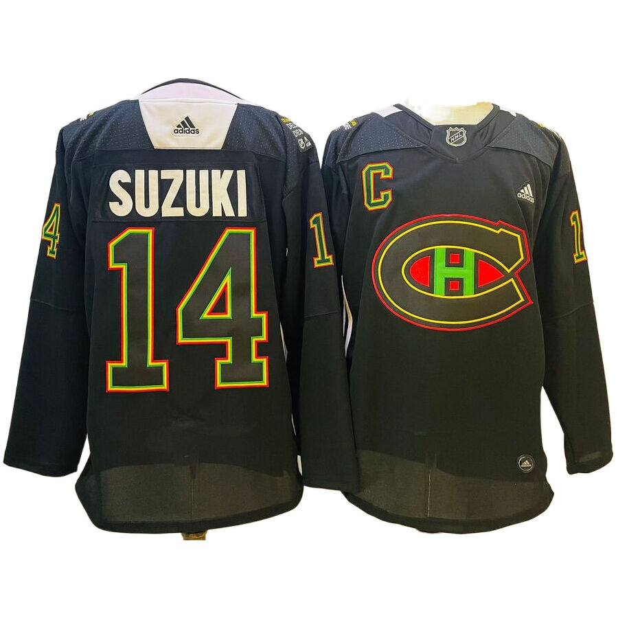 Men's Montreal Canadiens Nick Suzuki Black 2023 Authentic Player Jersey