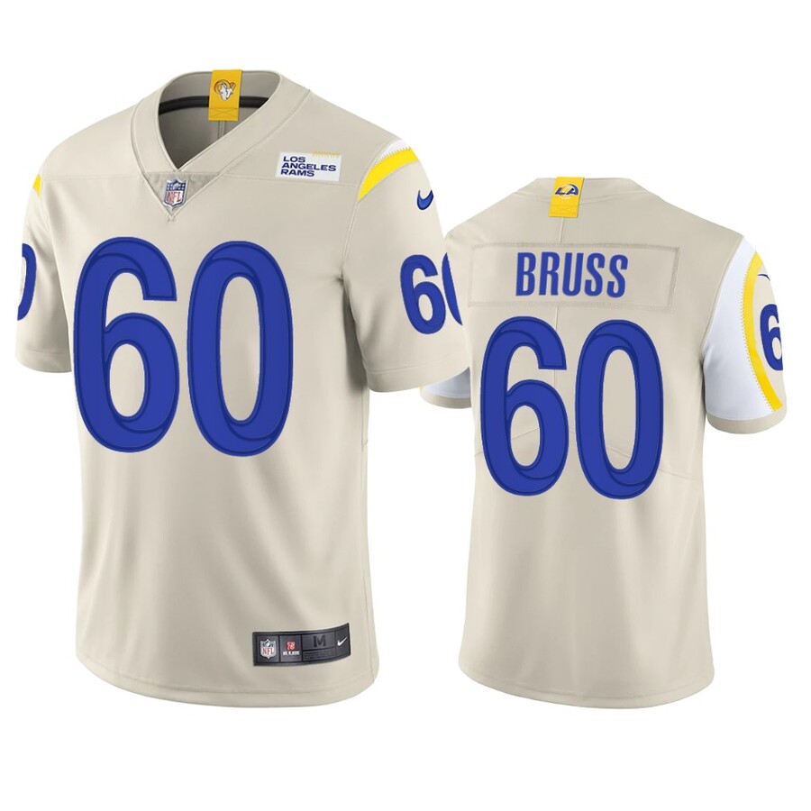Men's Los Angeles Rams Logan Bruss Bone Vapor Limited Jersey