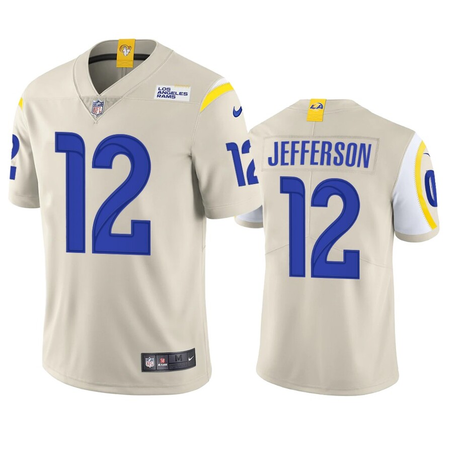 Men's Los Angeles Rams Van Jefferson Bone Vapor Limited Jersey