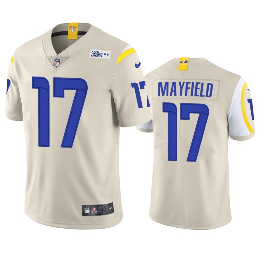 Men's Los Angeles Rams Baker Mayfield Bone Vapor Limited Jersey