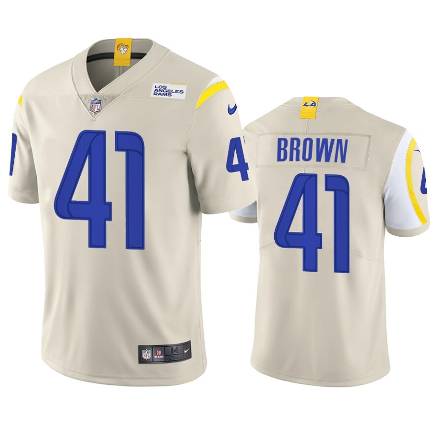 Men's Los Angeles Rams Malcolm Brown Bone Vapor Limited Jersey