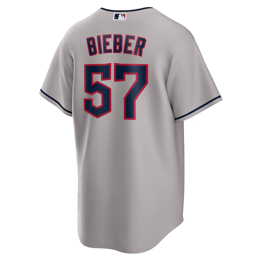 Men's Cleveland Guardians Shane Bieber Gray Road Replica Player Jersey