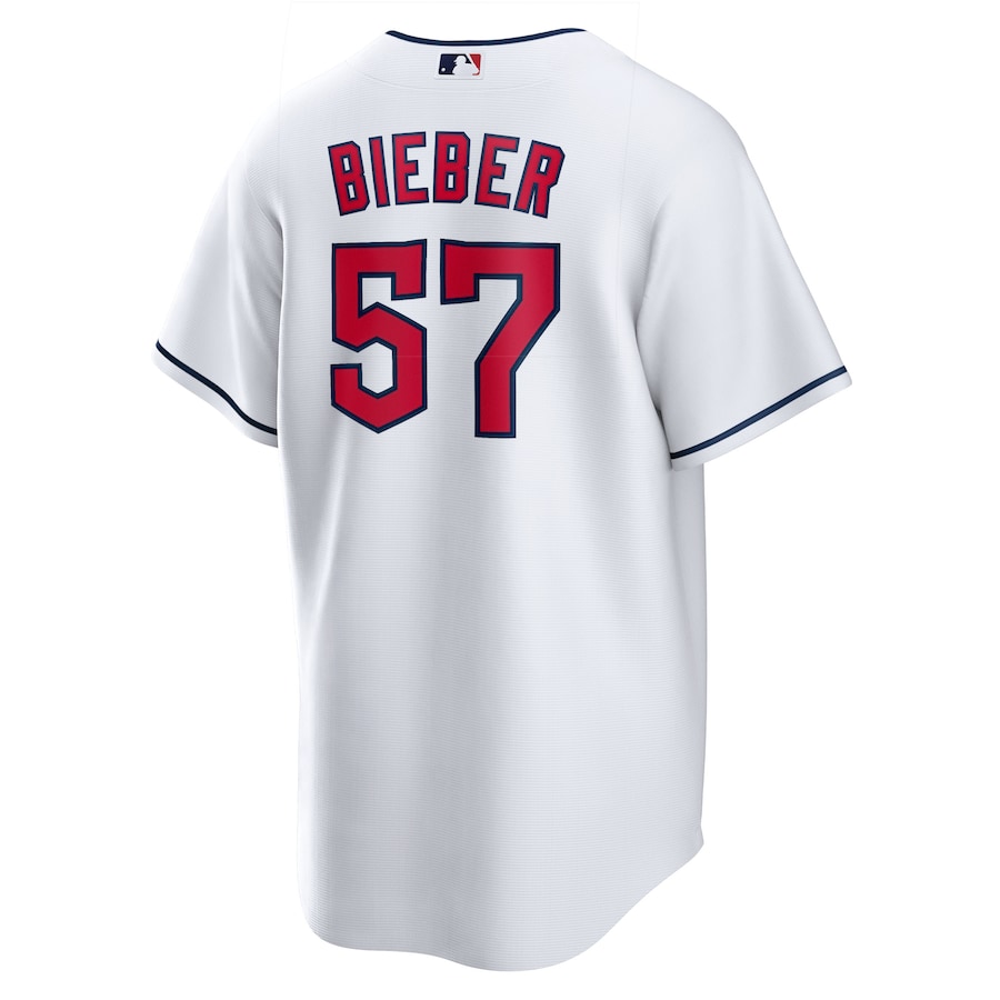 Men's Cleveland Guardians Shane Bieber White Replica Player Jersey