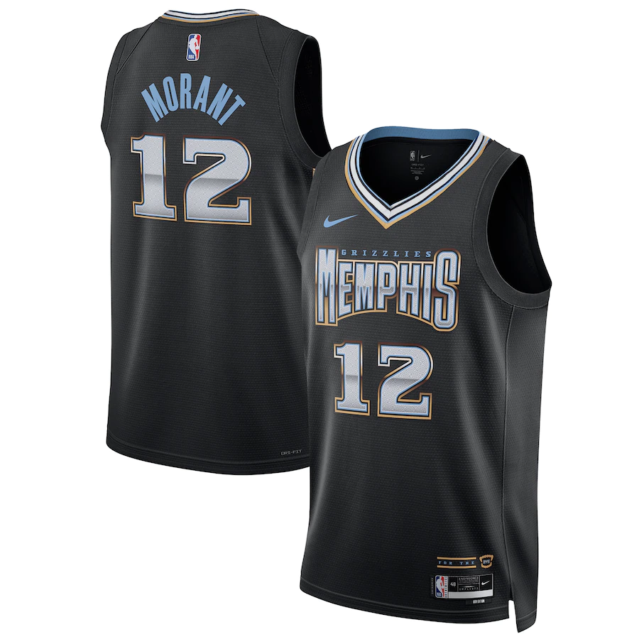 Men's Memphis Grizzlies Ja Morant Black 2022-2023 Swingman Jersey - City Edition