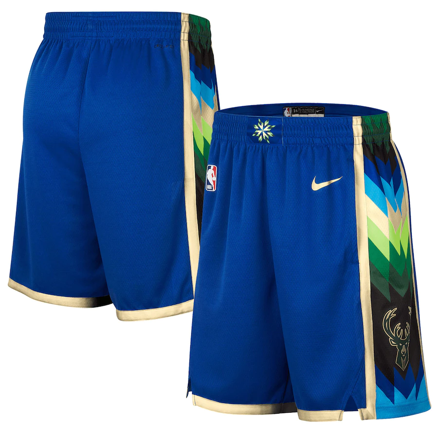 Men's Milwaukee Bucks Blue 2022-2023 Player Shorts - City Edition