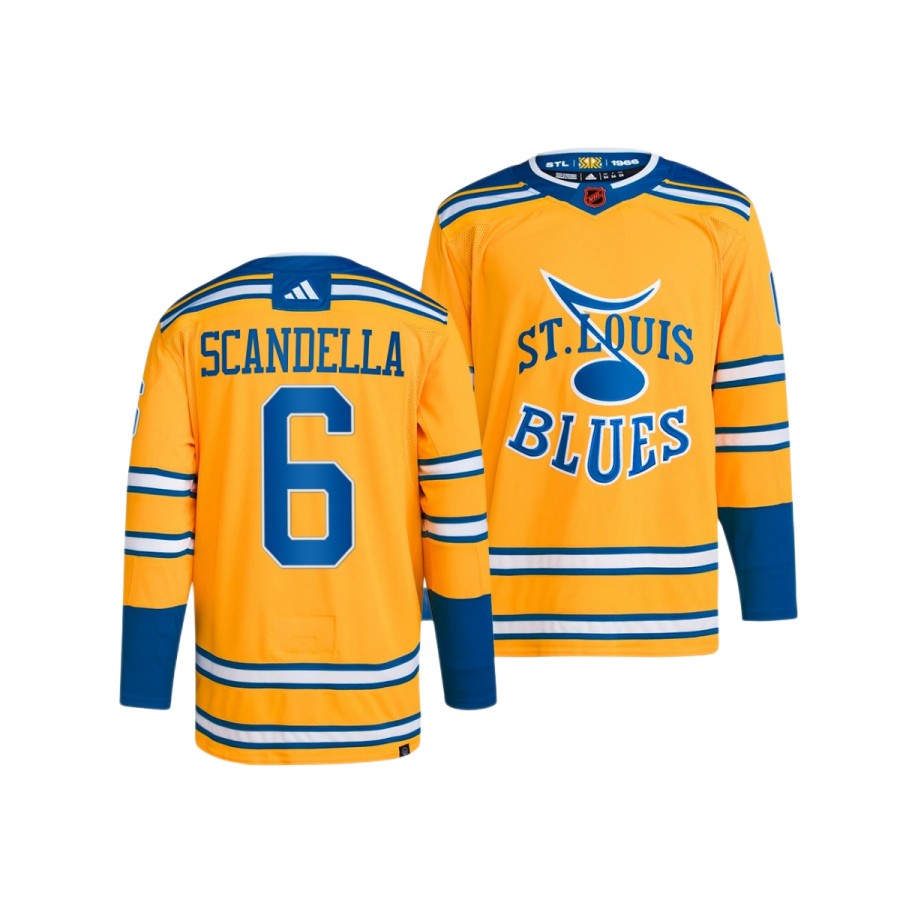 Men's St. Louis Blues Marco Scandella Yellow Reverse Retro 2.0 Authentic Player Jersey