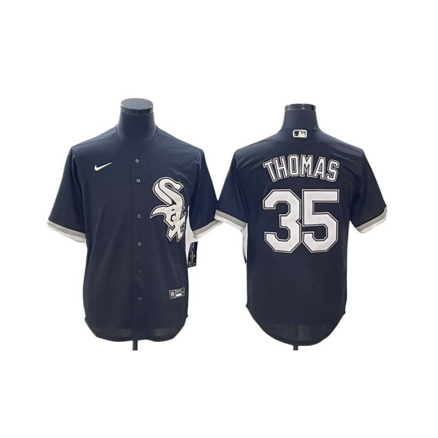 Men's Chicago White Sox Frank Thomas Black Game Player Jersey