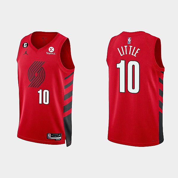 Men's Portland Trail Blazers Nassir Little Red 2022-2023 Player Jersey