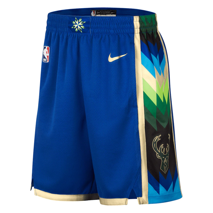 Men's Milwaukee Bucks Blue 2022-2023 Player Shorts - City Edition
