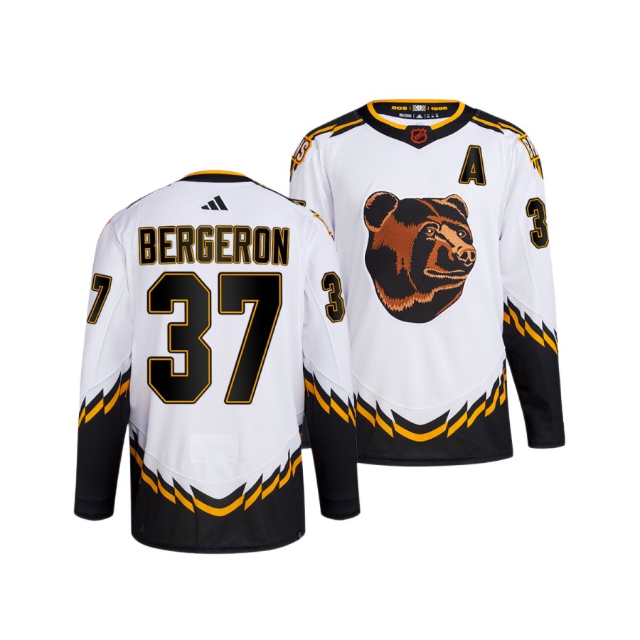 Men's Boston Bruins Patrice Bergeron White Authentic Player Jersey