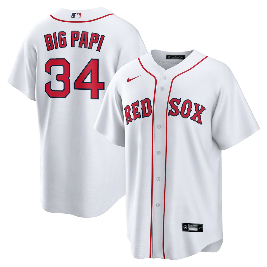 Men's Boston Red Sox David Ortiz White Big Papi Replica Jersey