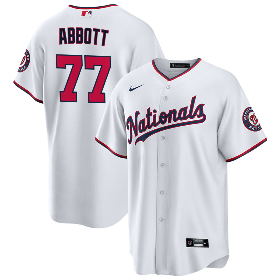 Men's Washington Nationals Cory Abbott White Player Jersey