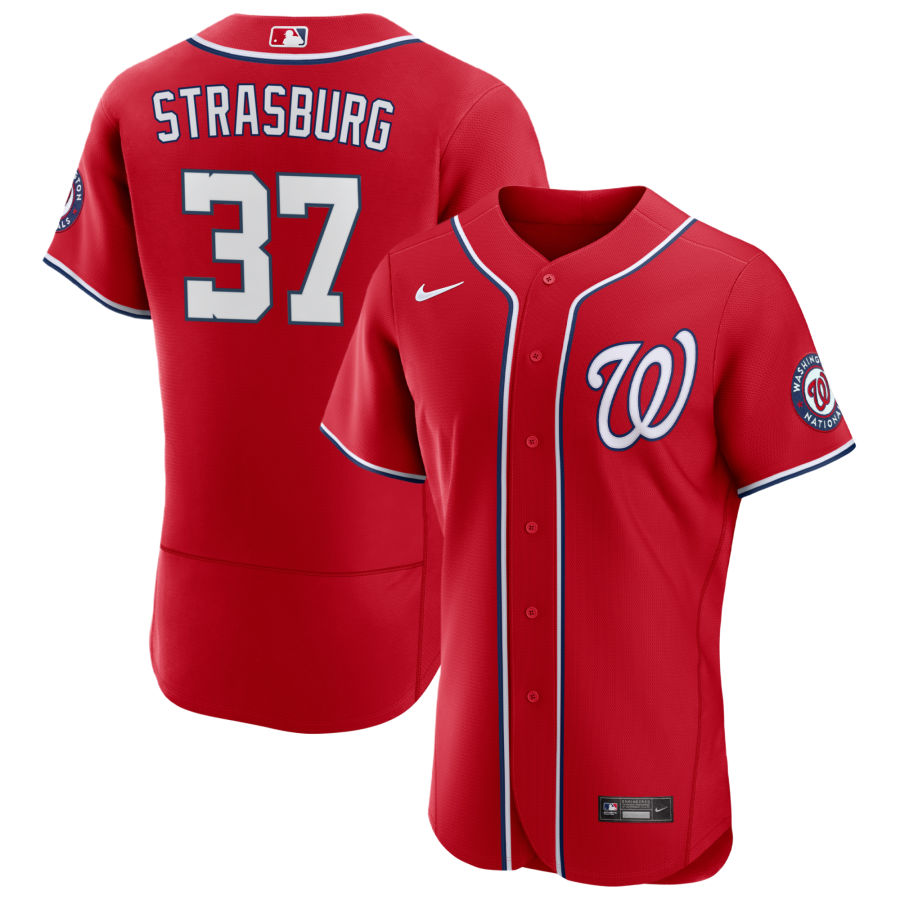 Men's Washington Nationals Stephen Strasburg Scarlet Alternate Authentic Jersey