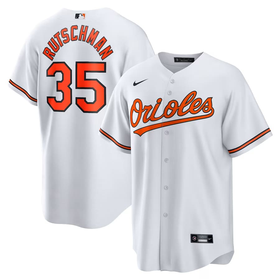 Mens Baltimore Orioles Adley Rutschman White Home Replica Player Jersey