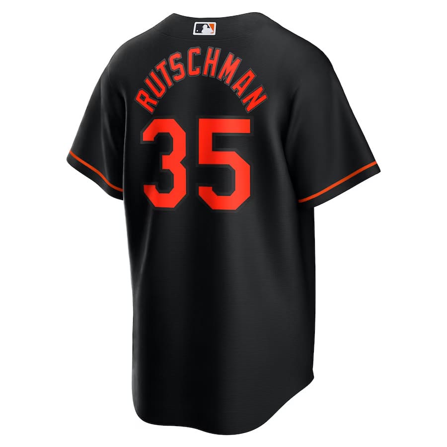 Mens Baltimore Orioles Adley Rutschman Black Alternate Replica Player Jersey