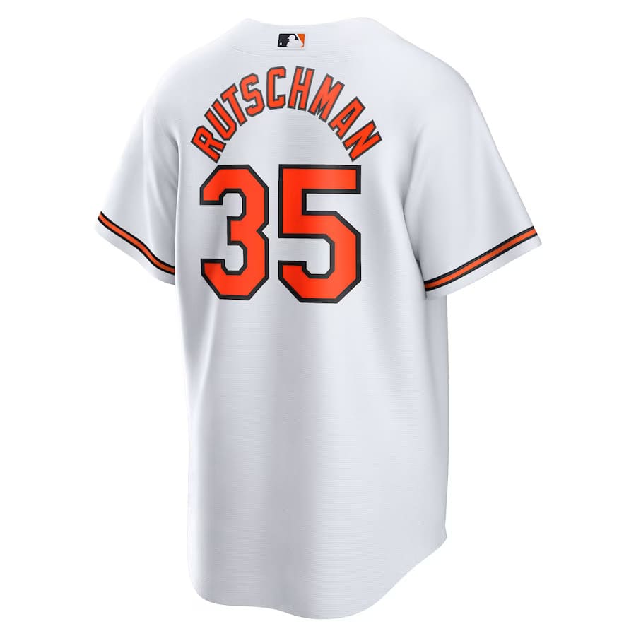 Mens Baltimore Orioles Adley Rutschman White Home Replica Player Jersey