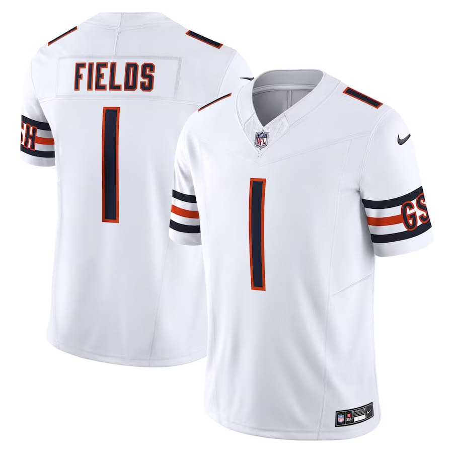 Mens Chicago Bears Justin Fields White Vapor F.U.S.E. Limited Jersey