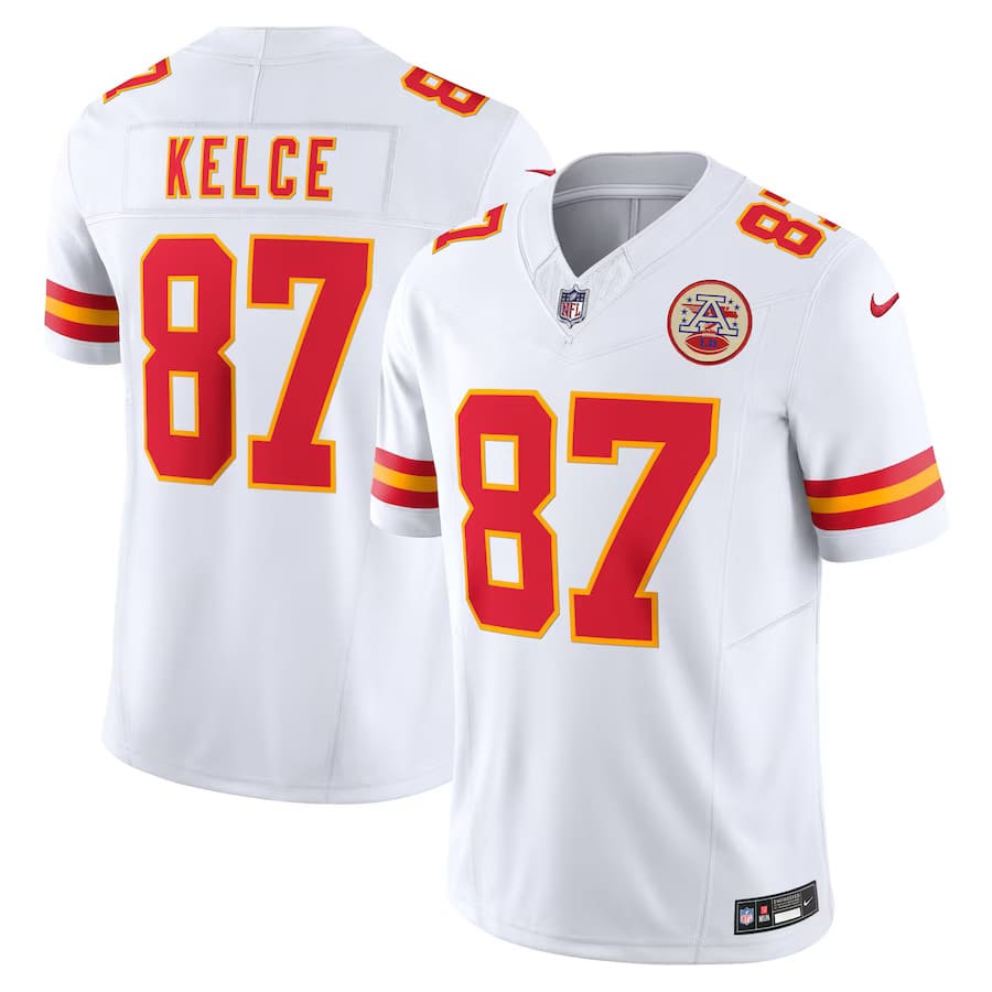 Mens Kansas City Chiefs Travis Kelce White Vapor F.U.S.E. Limited Jersey
